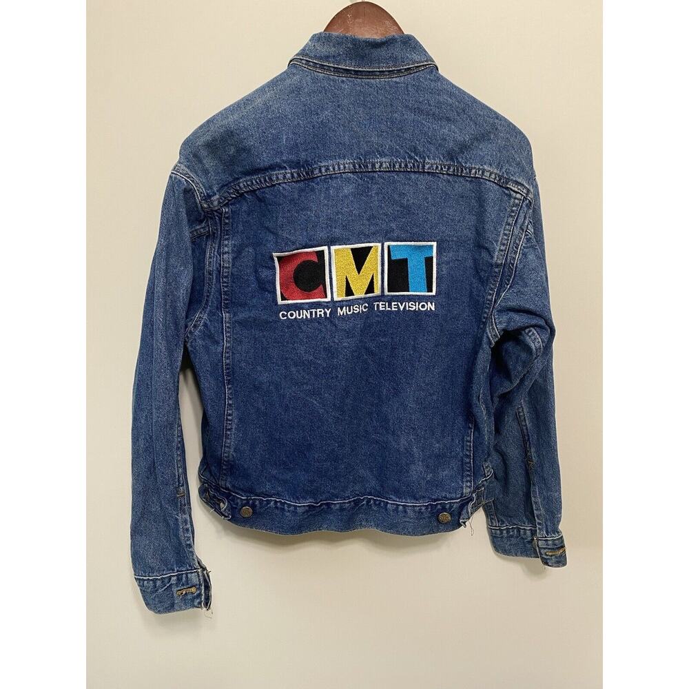 Vintage CMT Country Music Television Blue‎ Denim Trucker Jacket 80/90's Wmn Med